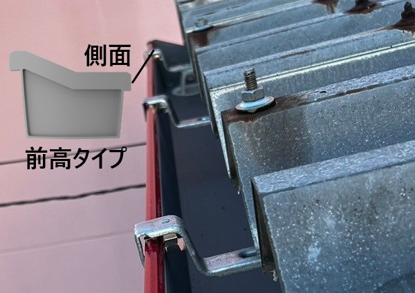 大型雨樋のタイプ　前高タイプ